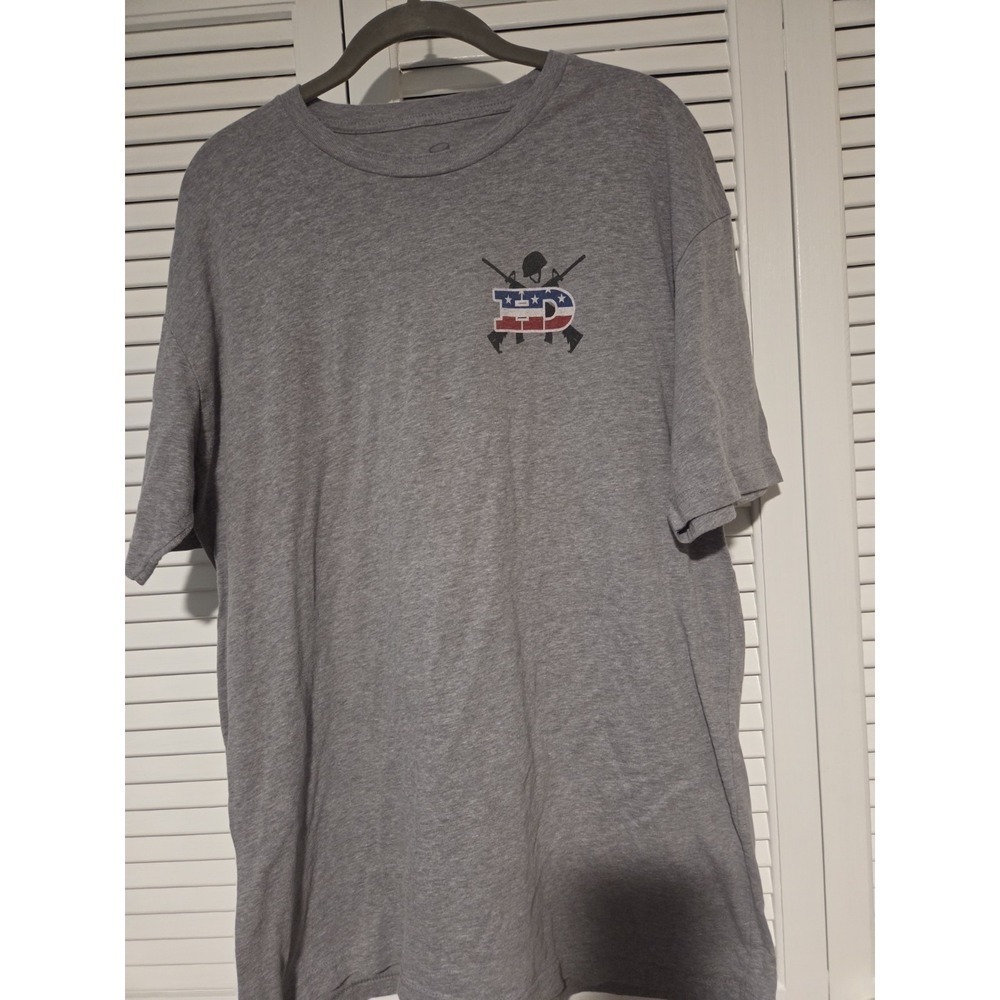 Hammer Down 'Military' Short Sleeve T-shirt" in Heather Grey.